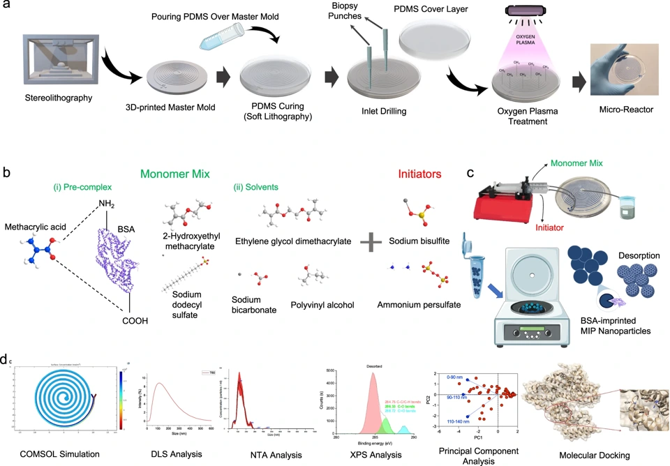 Preview of In situ synthesis and dynamic simulation of molecularly imprinted polymeric nanoparticles on a micro-reactor system